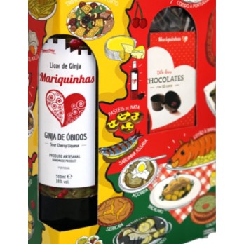 Licor Ginja Obidos Mariquinhas com copos chocolate 0.50L                                                                        